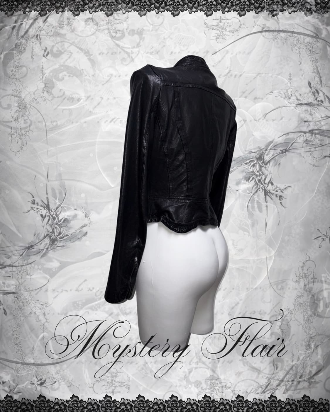 00s 슬림핏 양가죽 리얼레더 크롭 자켓 레오파드 안감 갸루펑크 락시크  상품이미지5