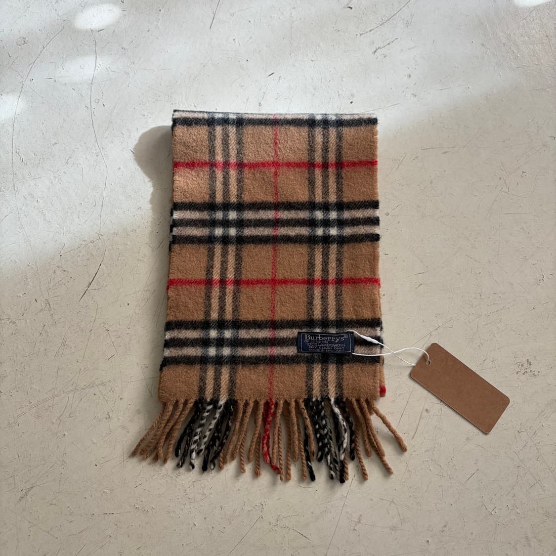 90s 버버리 숏 빈티지 울 머플러 OS 상품이미지1