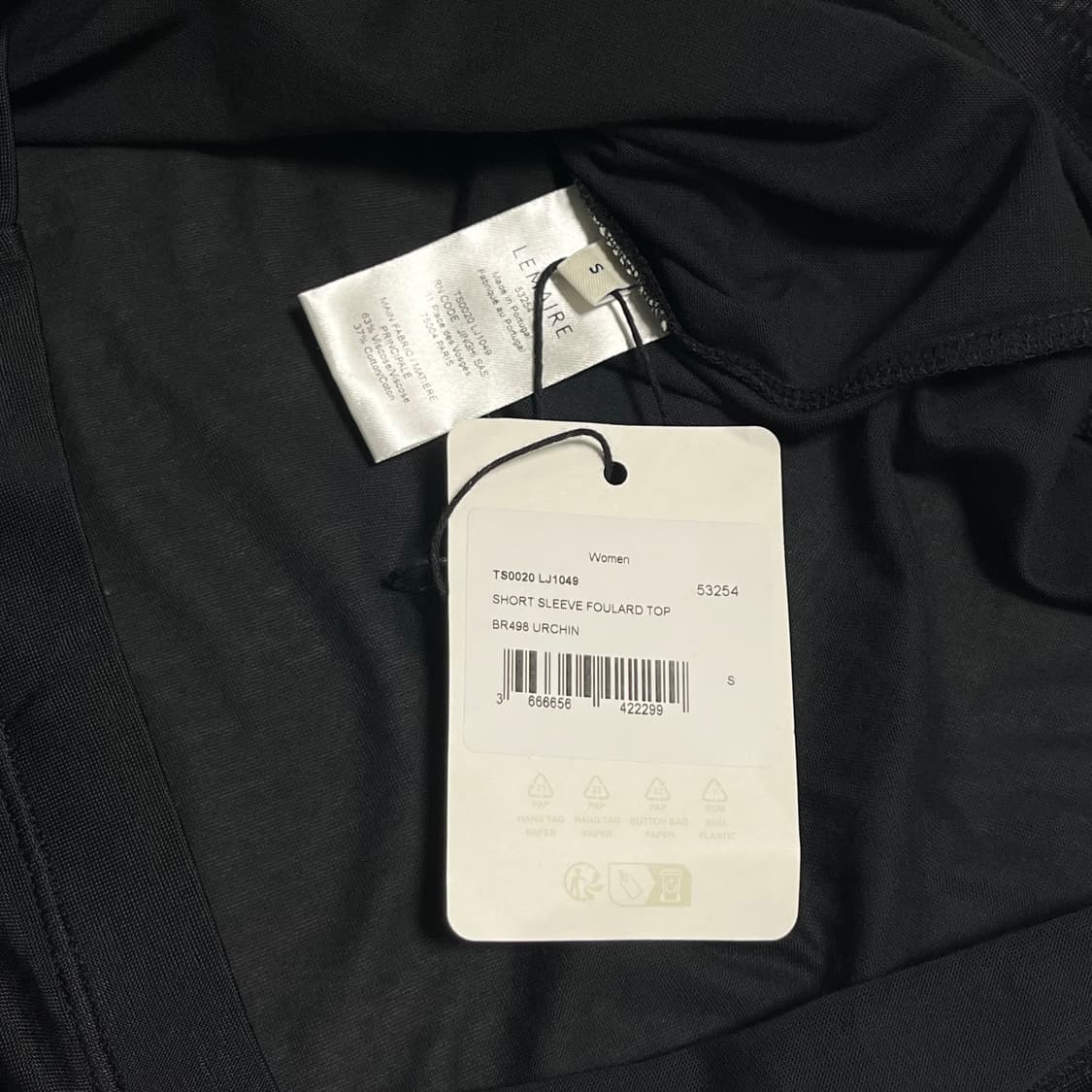 [XS,S]르메르 26ss 숏 슬리브리스 풀라드 탑/블랙 상품이미지4