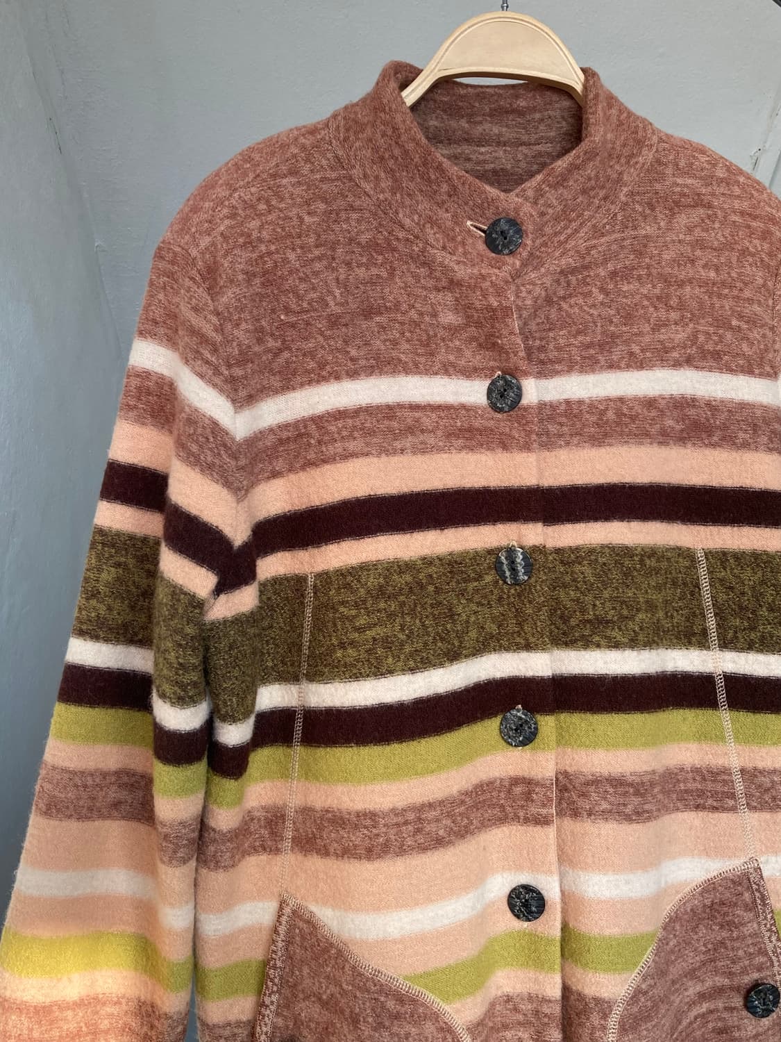 브릭 스트라이프 울 도톰 자켓 상품이미지3