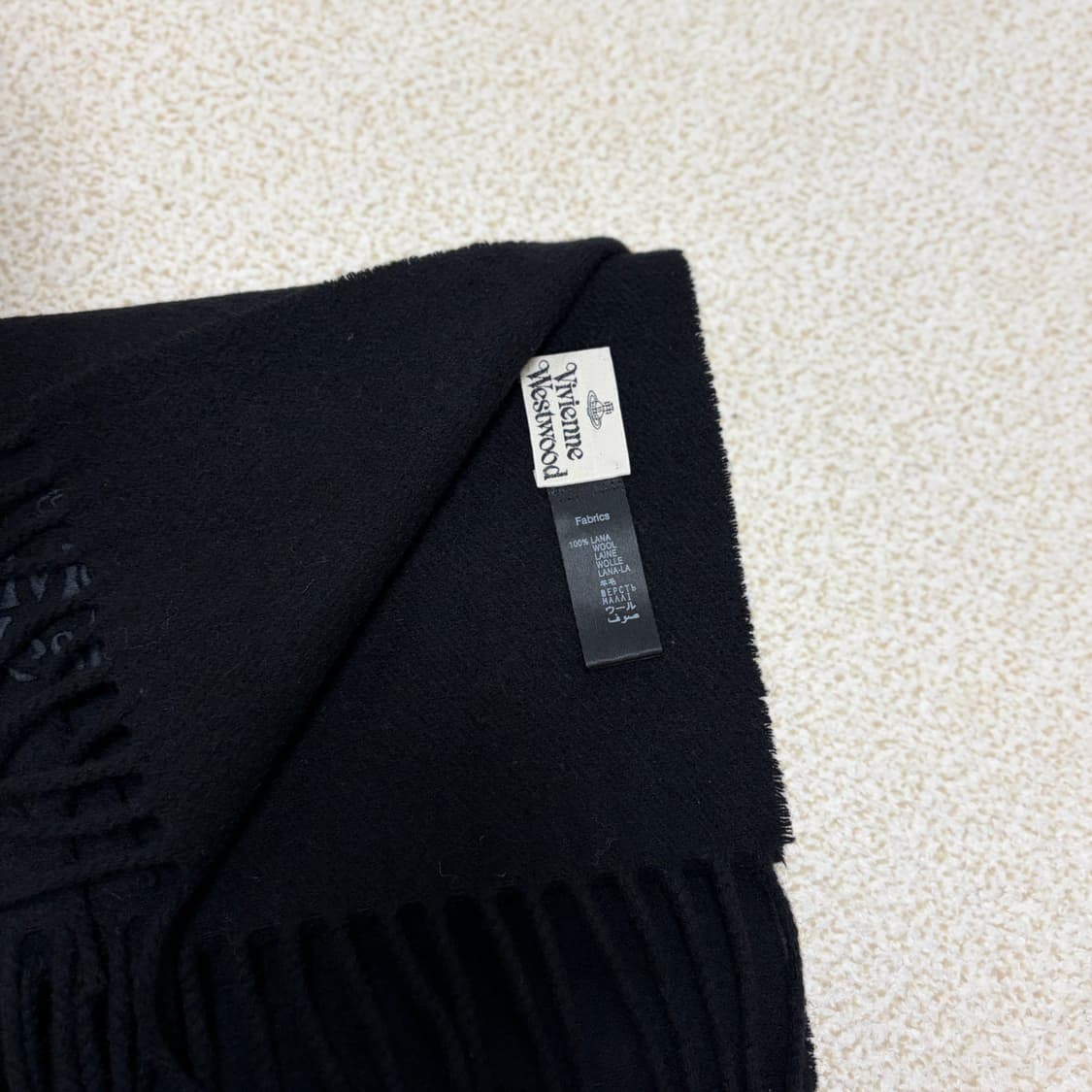 비비안웨스트우드 울 로고 머플러 블랙 상품이미지5