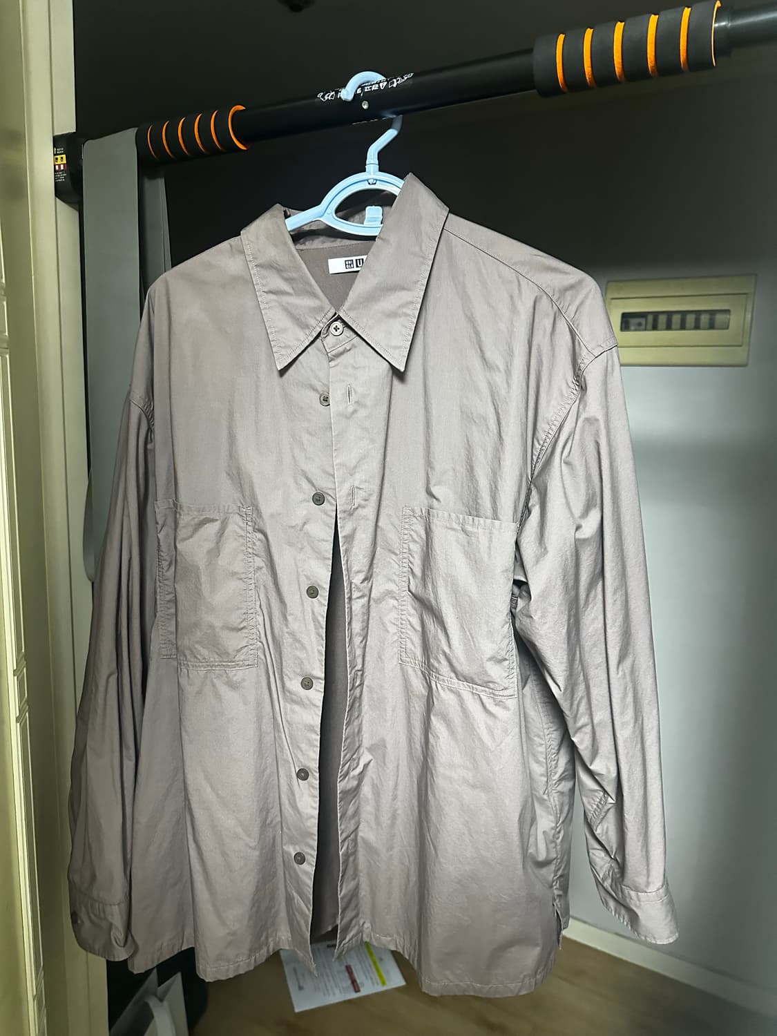 L)24fw 유니클로 u 유틸리티 셔츠 퍼플 상품이미지2