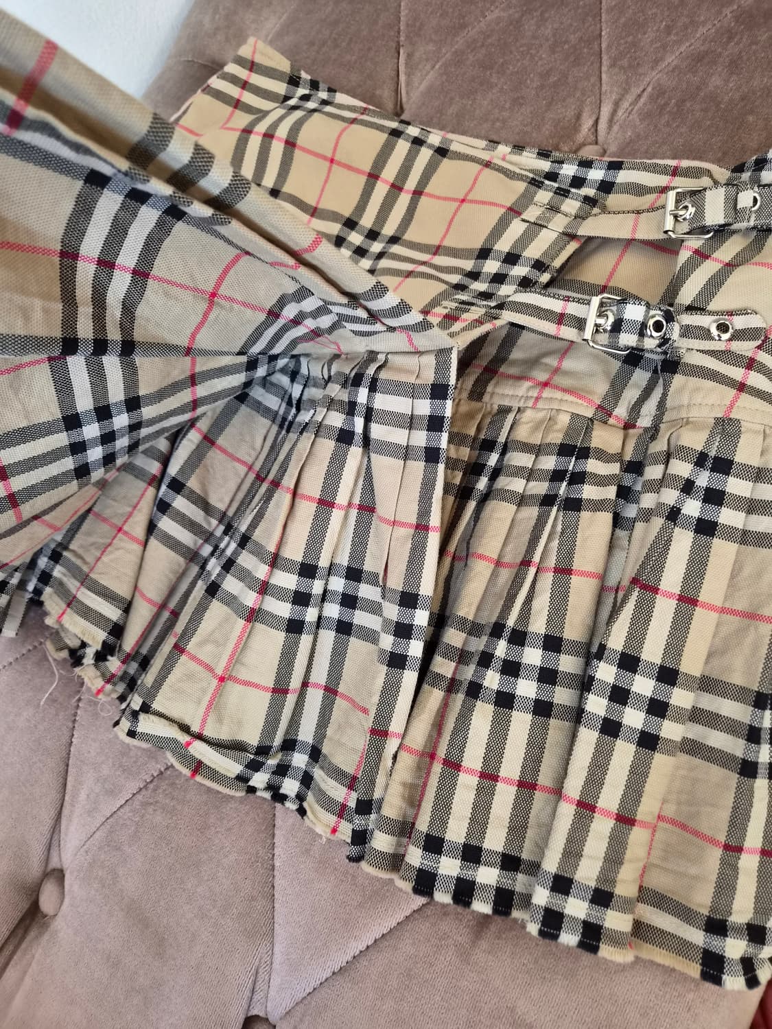 버버리 여성 랩미니울스커트 38사이즈 상품이미지3