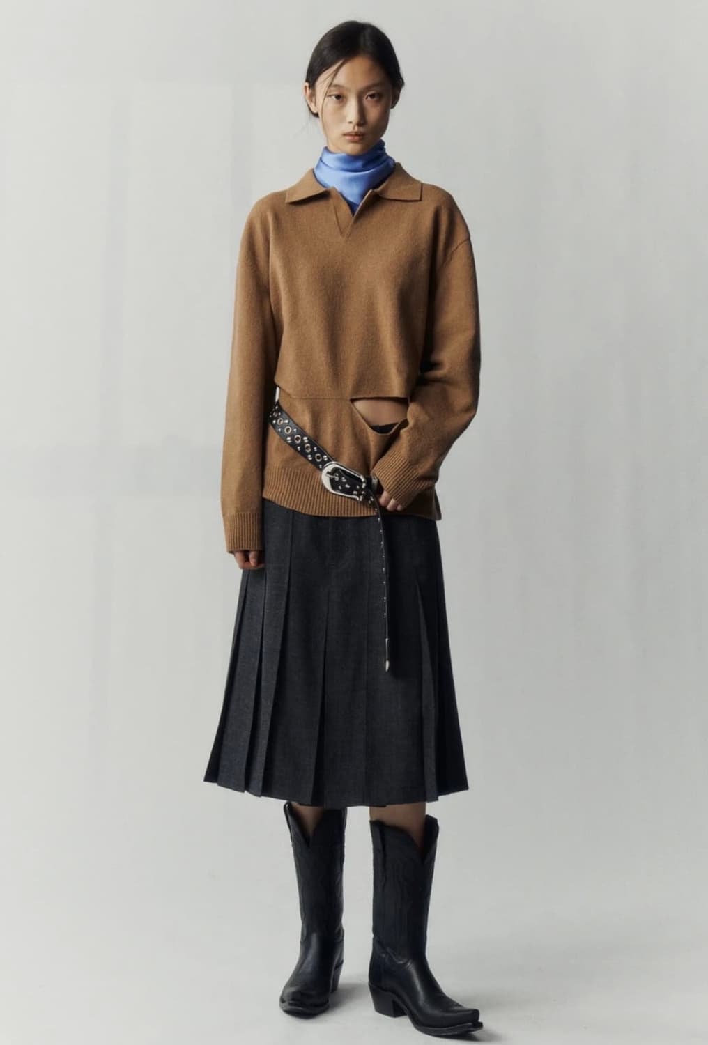 [M] commission slash knit brown 상품이미지1