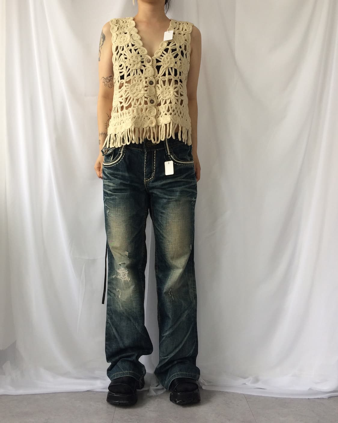Fringe point crochet vest 상품이미지5