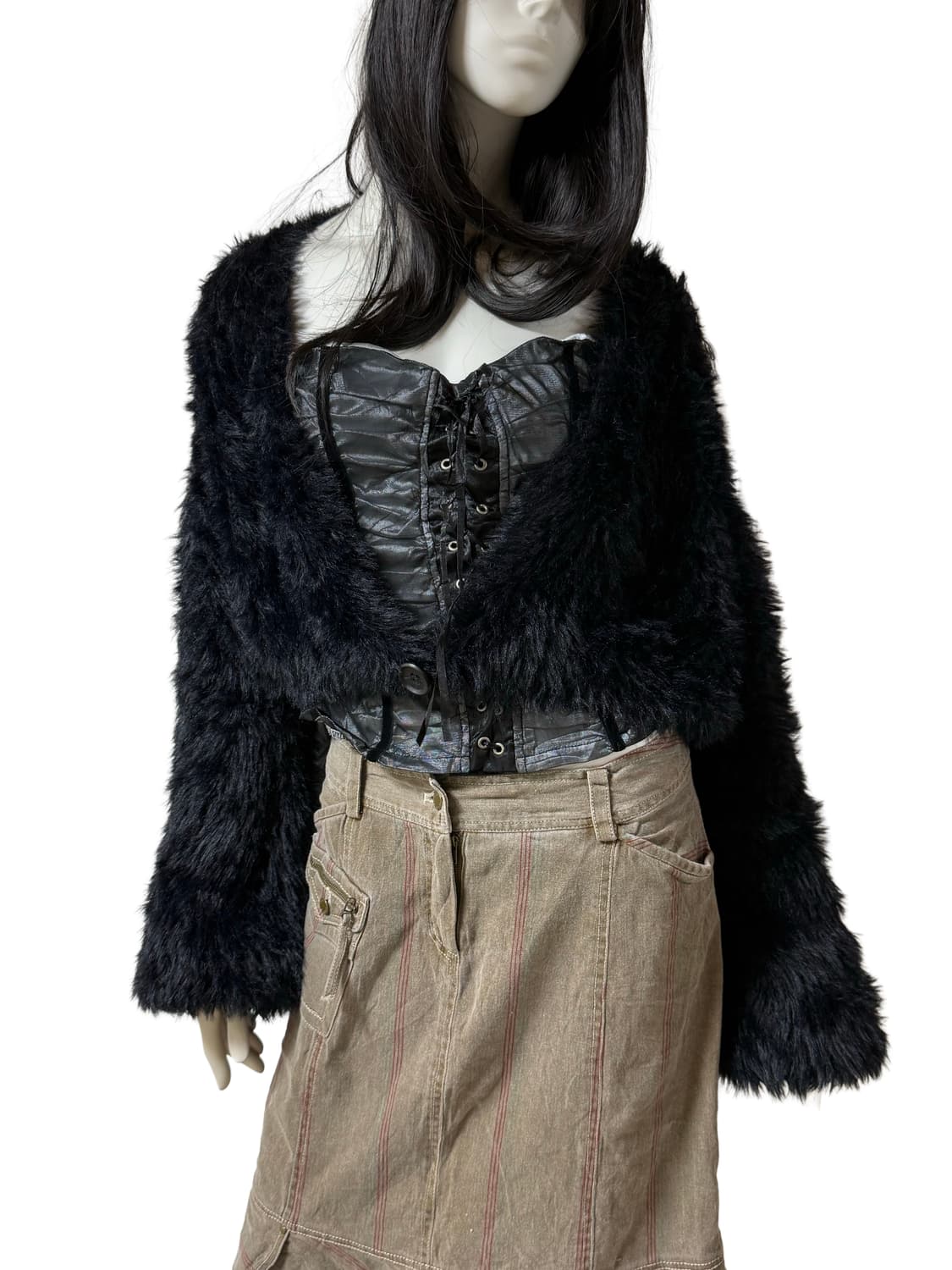 빈티지 퍼 볼레로 가디건 상품이미지1