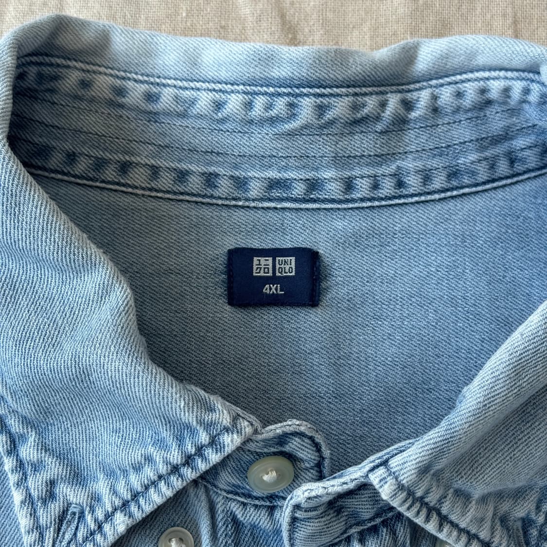 유니클로 빈티지 오버 데님셔츠 자켓 4XL 상품이미지6