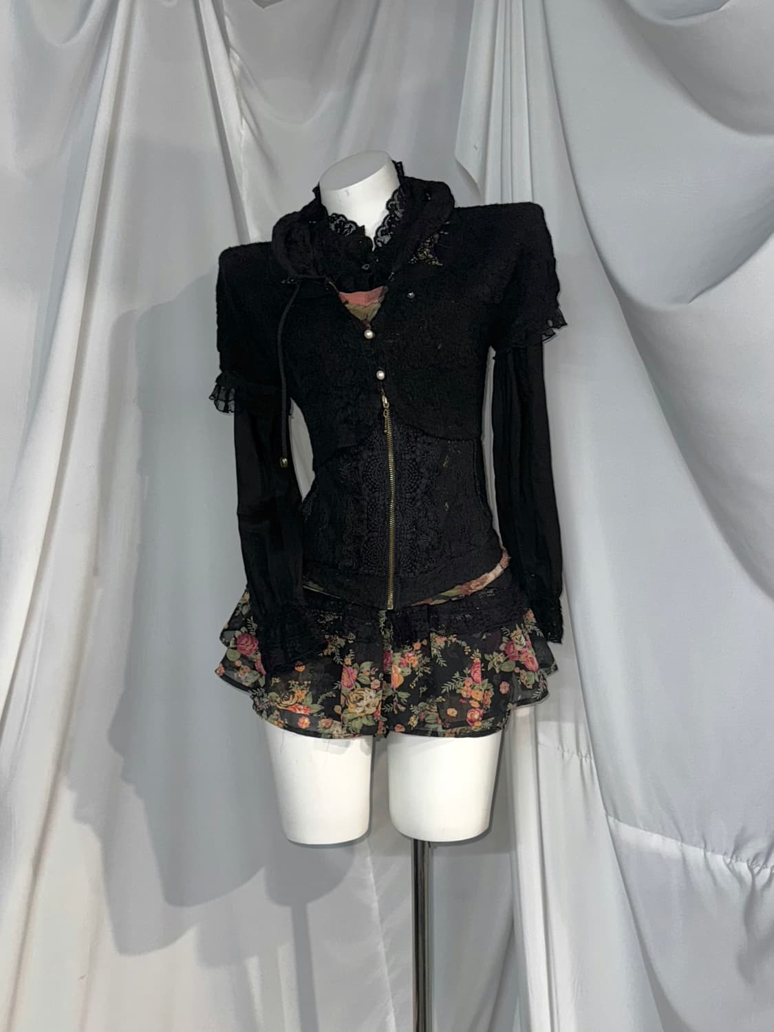 엑시즈팜 플라워 블랙 오리엔탈 크로셰 코디세트  상품이미지8