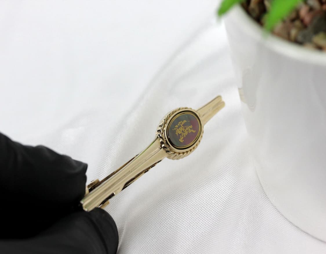 버버리 5.9cm A+등급 한정판 천연자개 명품 넥타이핀 커프스 세트 상품이미지7