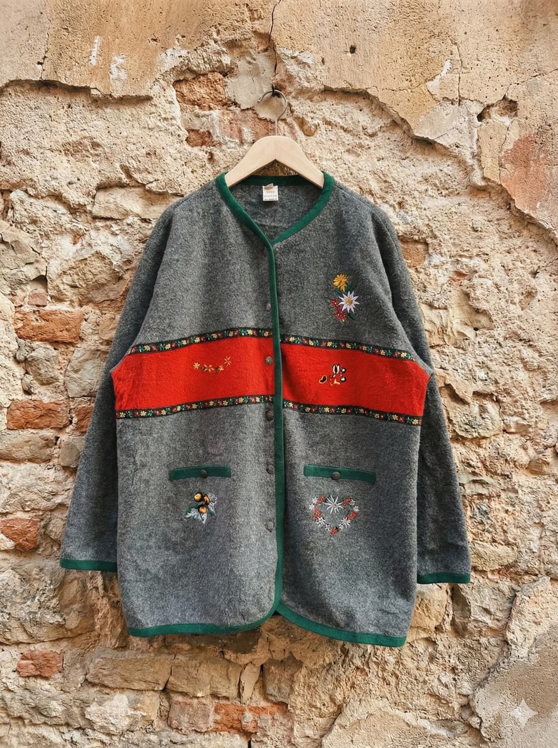 이탈리아산 빈티지 티롤리안 플리스 가디건 상품이미지1