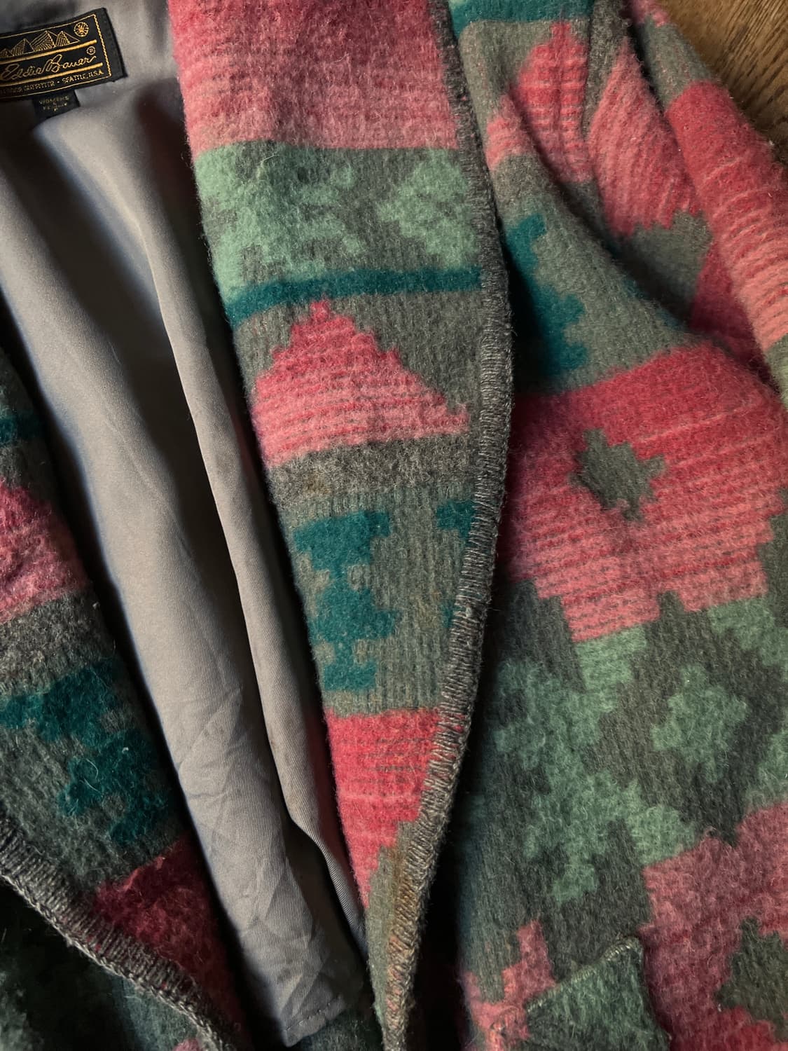 [S]90's 에디바우어 아즈텍 울 코트 상품이미지3