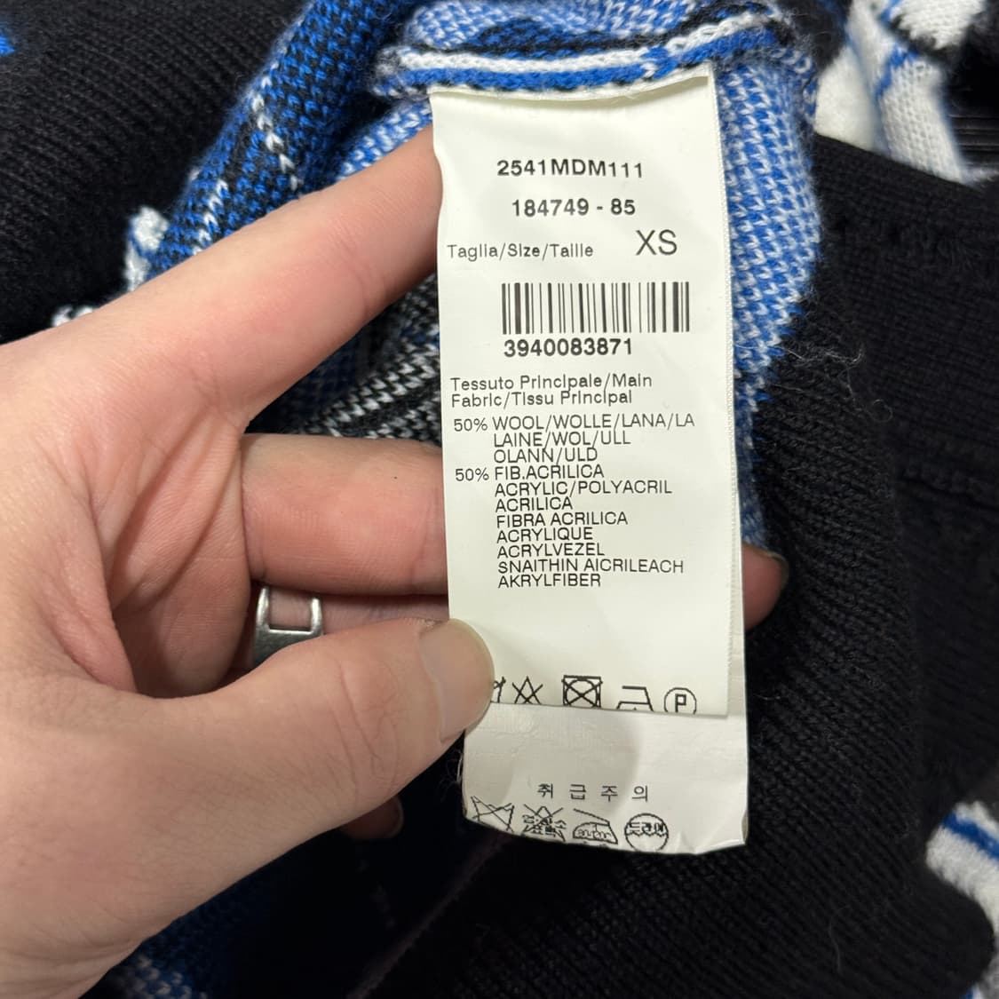 MSGM 백화점판 아가일 풀 패턴 그런지 울 혼방 니트 상품이미지6