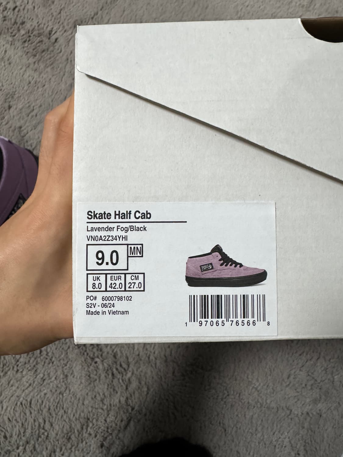 (270) 반스 X 위너스 스케이트 하프캡 라벤더 포그 블랙 상품이미지3