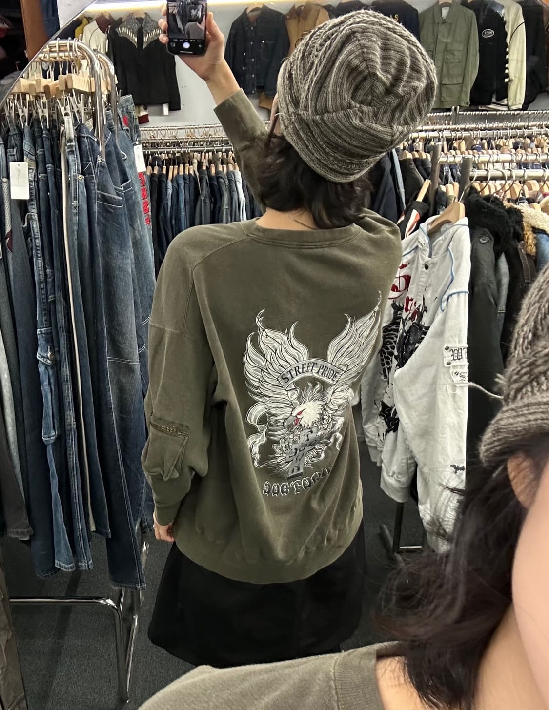 OS)도그타운 Dogtown y2k 포켓 디테일 백프린팅 스웻셔츠 상품이미지2