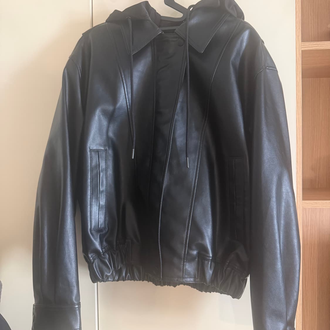 스튜디오톰보이 후디 레더 자켓 상품이미지1