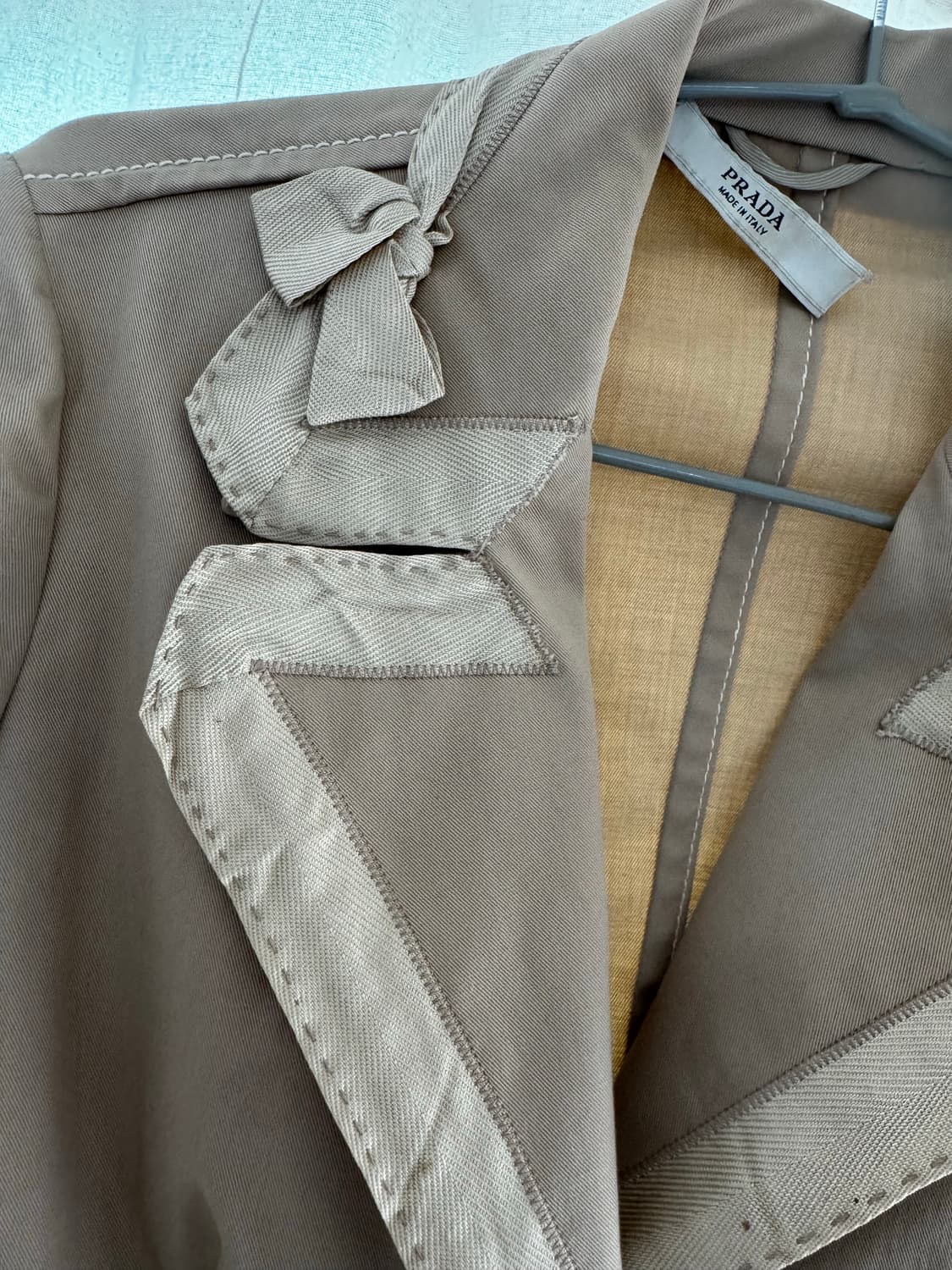 프라다 여성 자켓 40사이즈 s 베이지 자켓 베이지 블레이저 상품이미지5