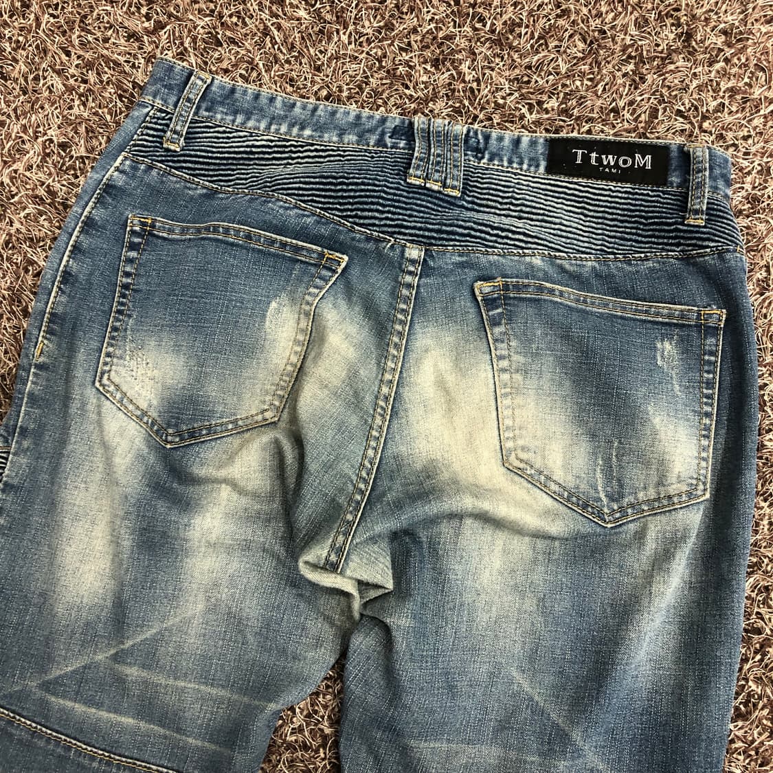 빈티지 워싱 바이커 데님 팬츠 상품이미지4