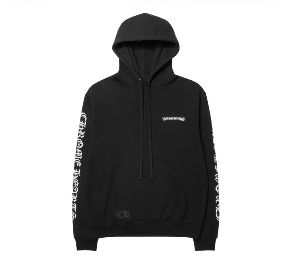 크롬하츠 스크롤 로고 후드 블랙 상품이미지2