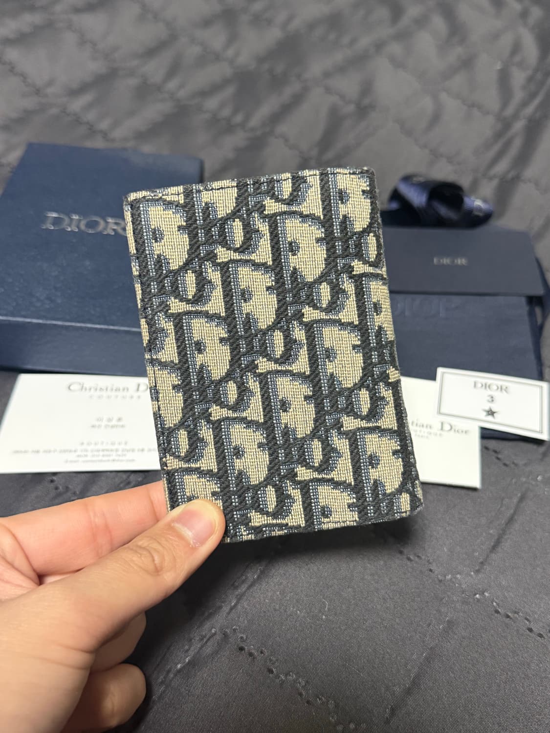 디올 오블리크 자카드 오거나이저 카드지갑 베이지 상품이미지4