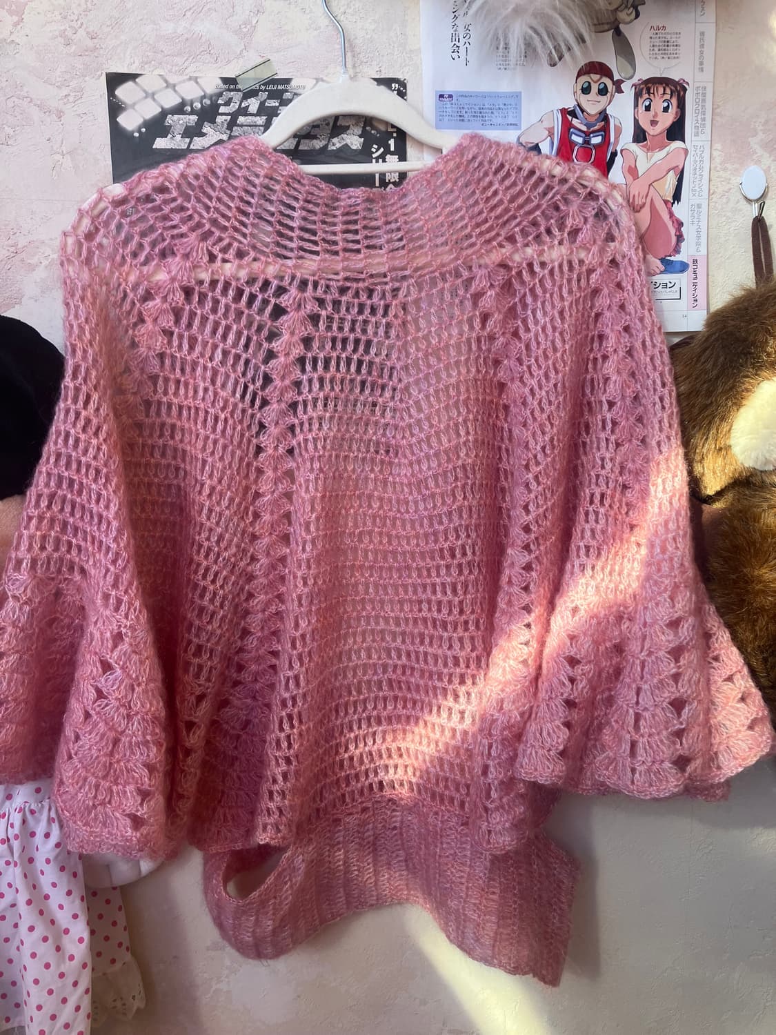 jpn 딸기우유 니트 케이프 상품이미지5