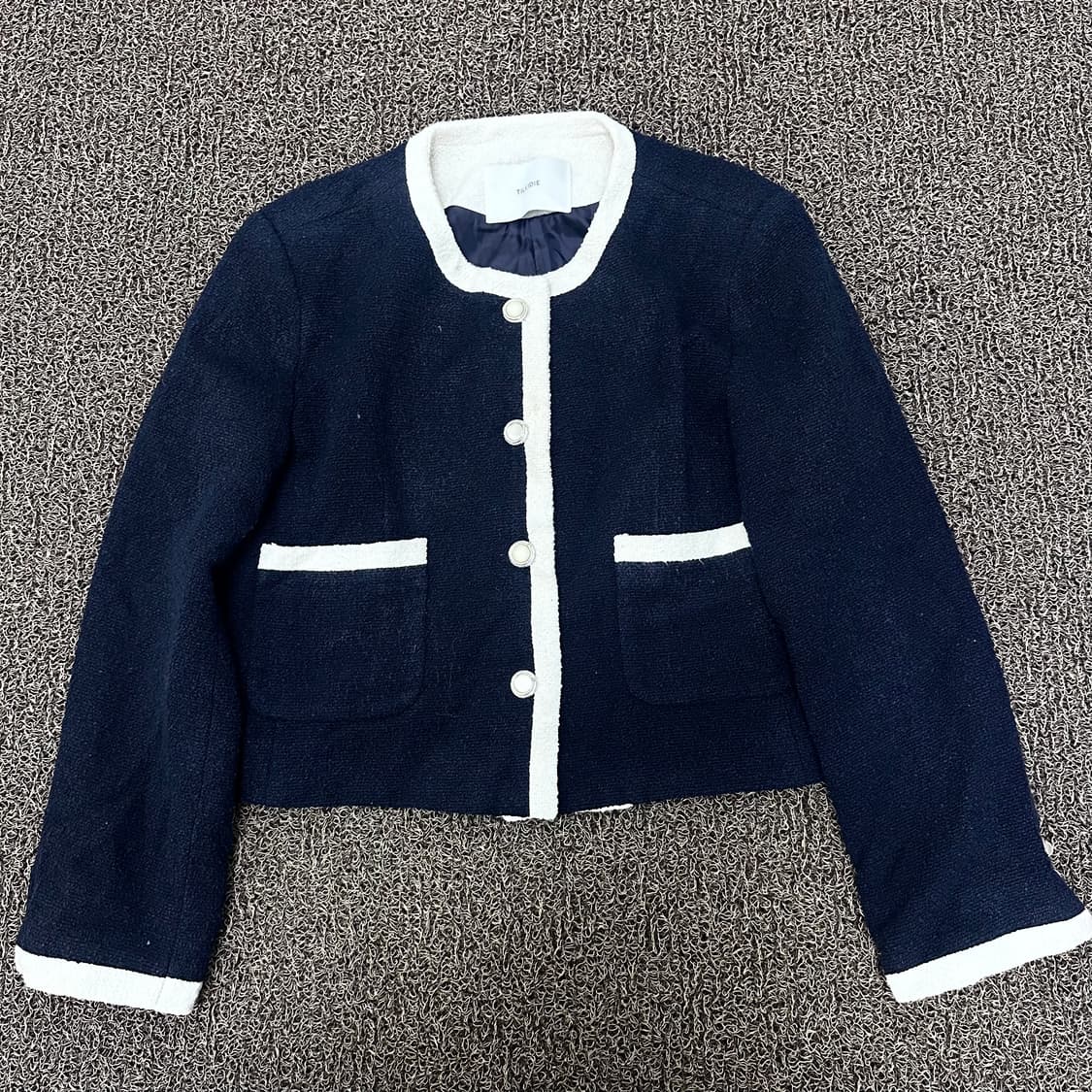 TILLIDIE 틸아이다이 여성 트위드 자켓 네이비 M 상품이미지4