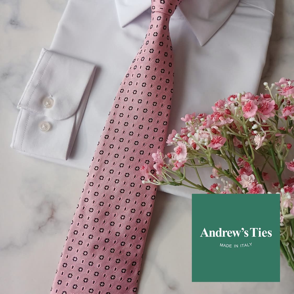 앤드류스 타이 실크 핑크 자카드 넥타이 9.1cm A+등급 A19400
 상품이미지2