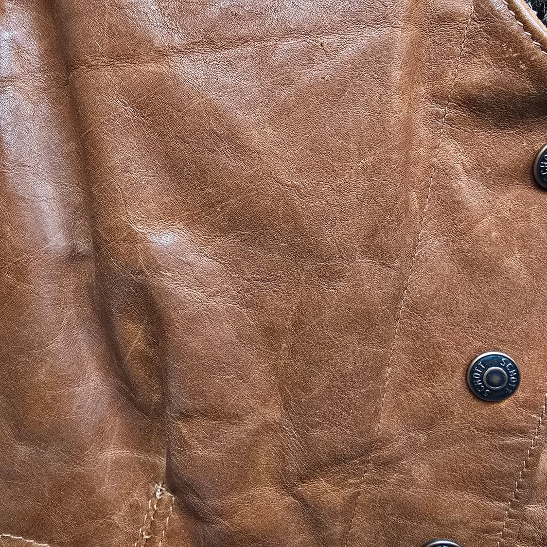 SCHOTT 가죽 덕다운 양털숄카라 베스트 상품이미지2