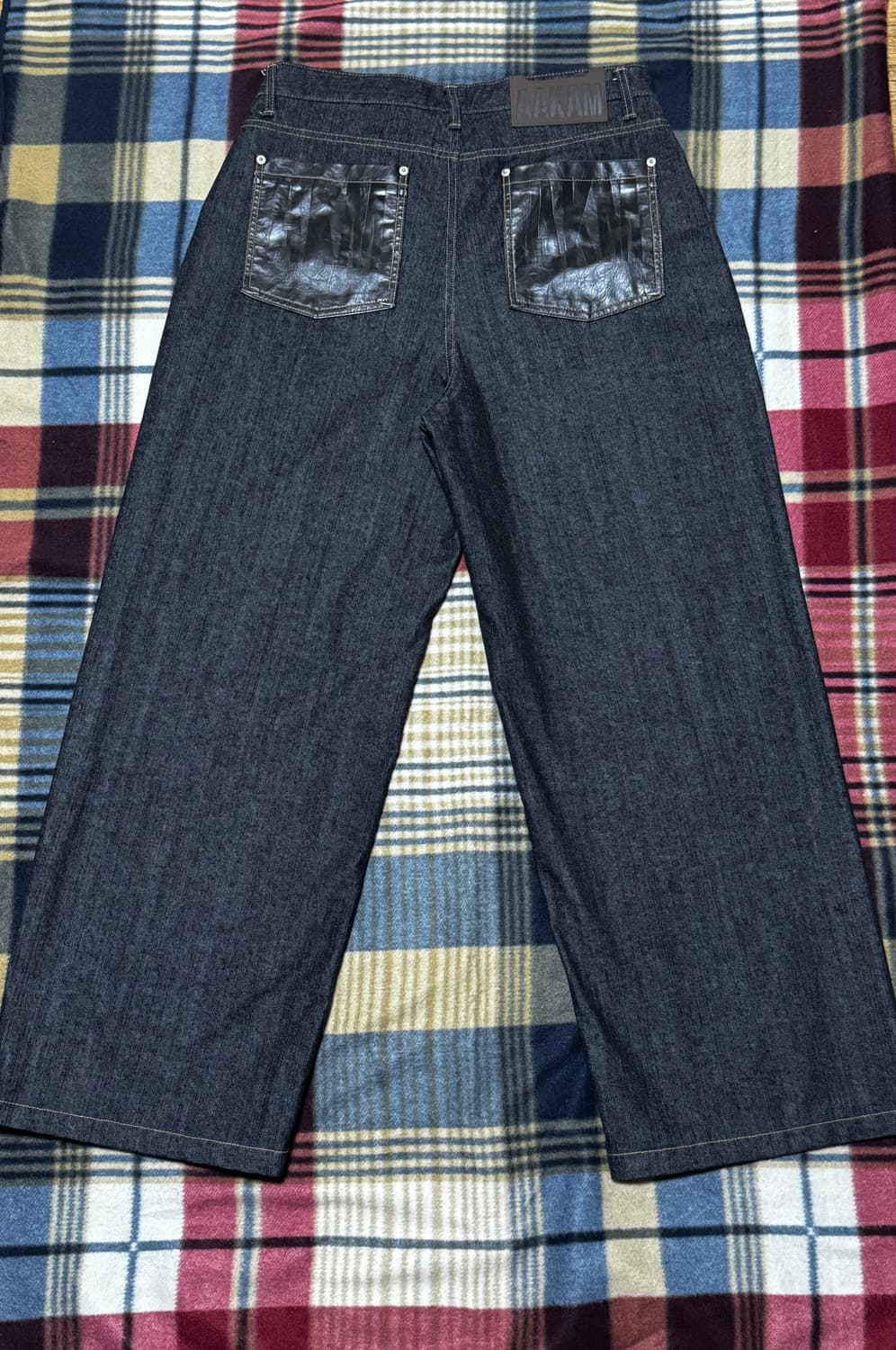 아캄 레더 패치 데님 (블랙, 2) 상품이미지2