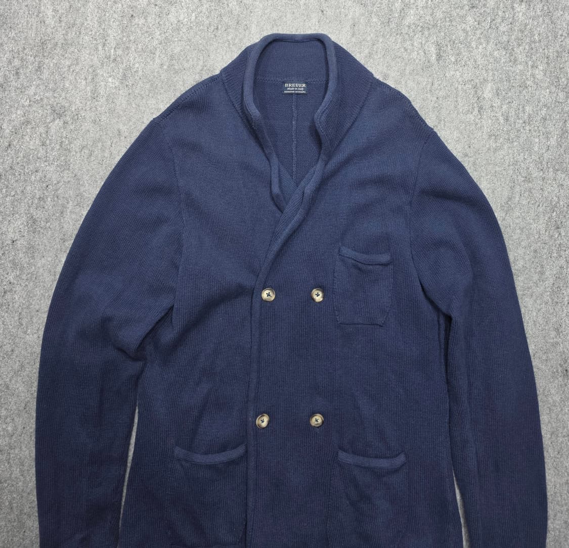 브뤼에르 브로이어 이태리 빈티지 더블버튼 니트 가디건 네이비 XL 상품이미지4
