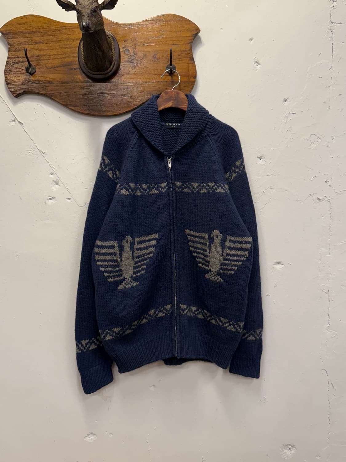 L) UNIQLO Thunderbird Pattern Zip Cardig 상품이미지2