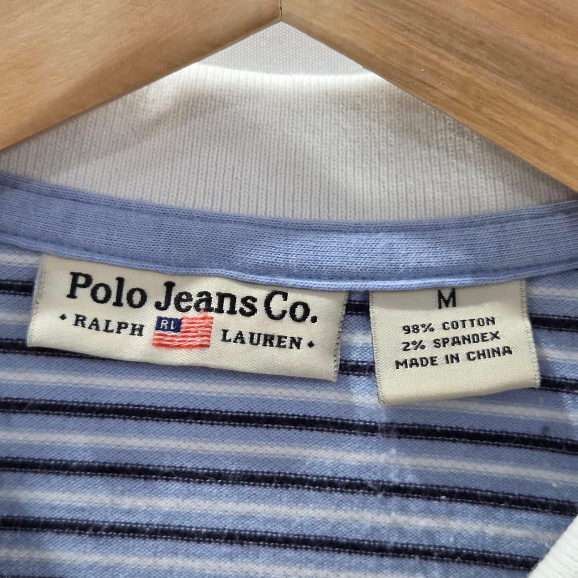 폴로진스 우먼 코튼 카라 스트라이프 반팔티 M 상품이미지3