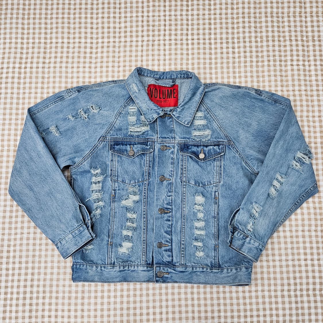 드레스볼륨 오버핏 짖청 데님 자켓 남자100~105 상품이미지1