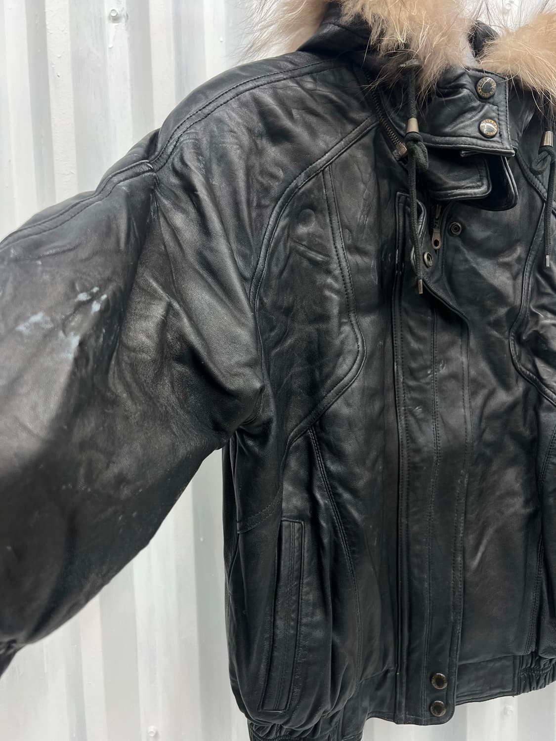 Genuine Leather fur bomber 상품이미지5