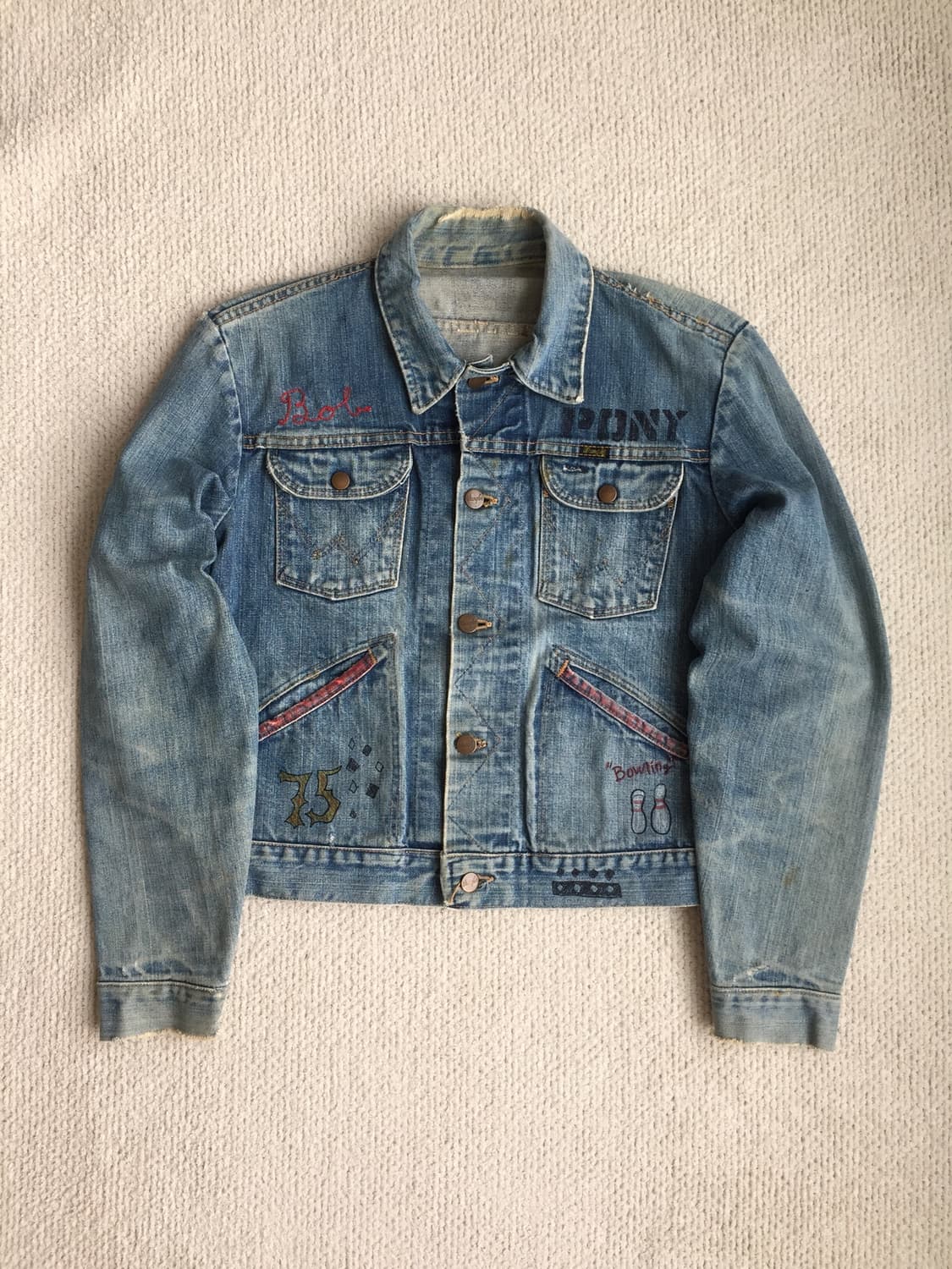 70’s wrangler 124mj 체인스티치 굿페이딩 데님자켓 상품이미지1