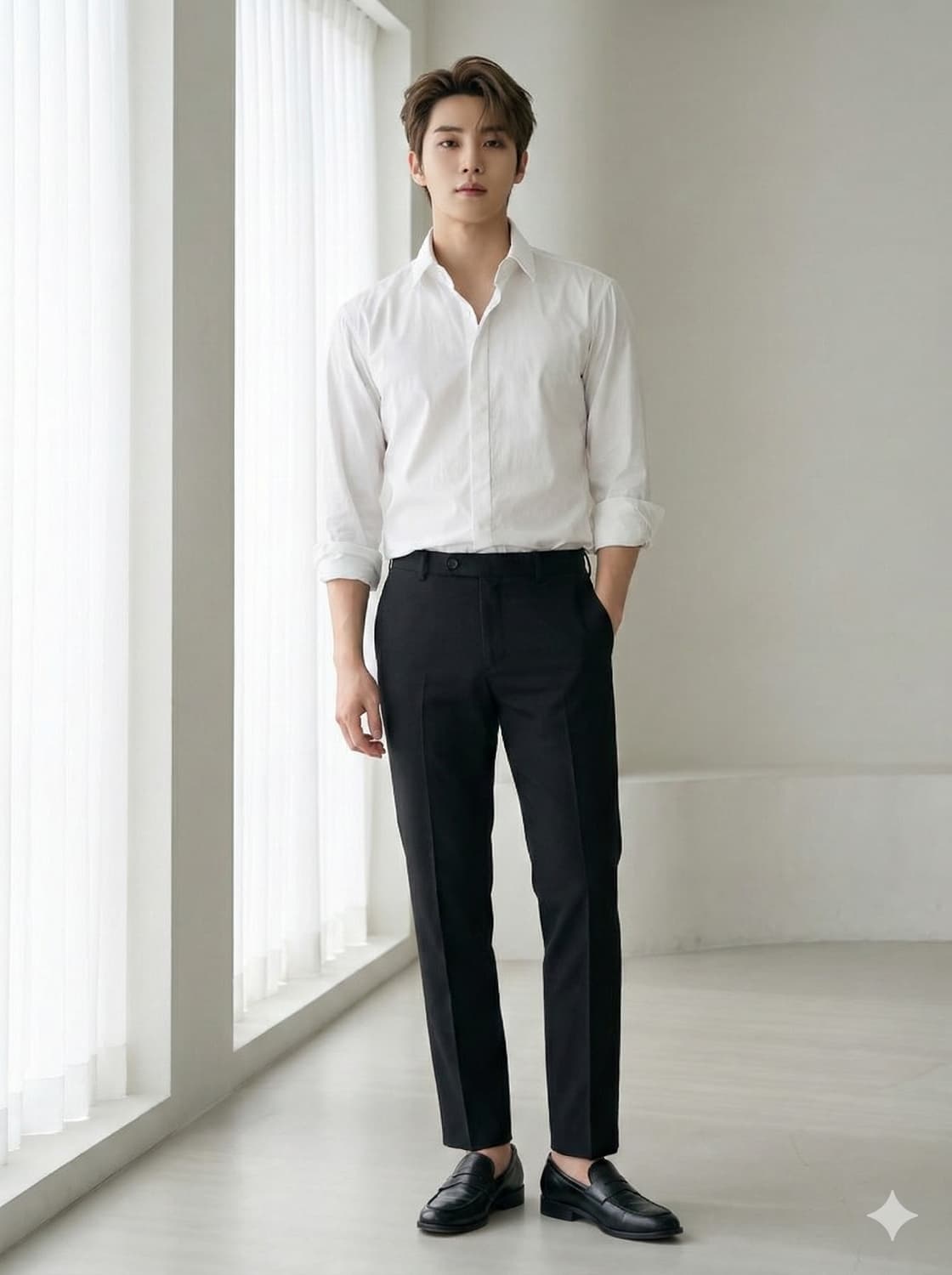 SOLID HOMME 솔리드옴므 우영미 히든버튼 화이트 셔츠 상품이미지1