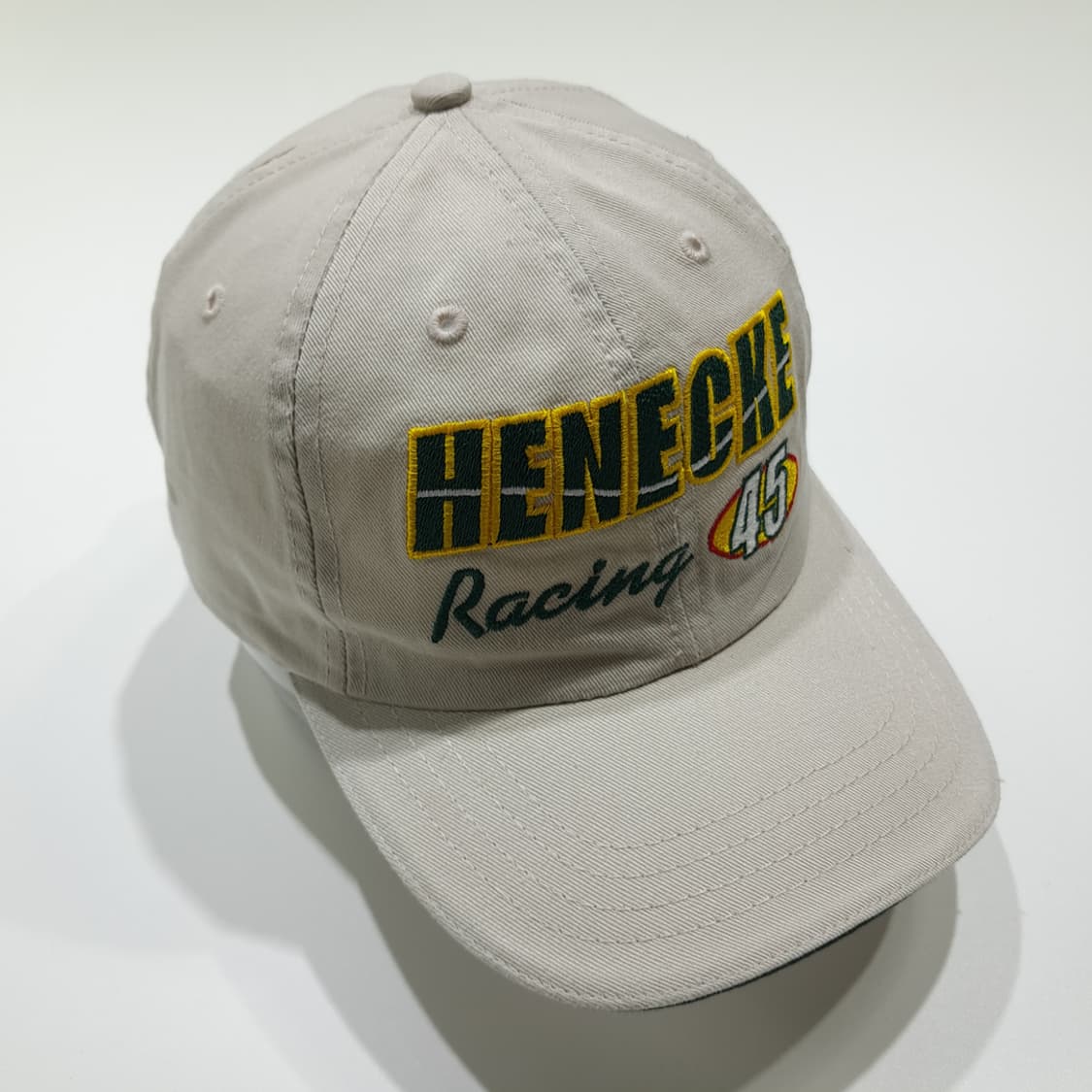 HENECKE 레이싱 45 베이지 자수 볼캡 모자 P2099 상품이미지2