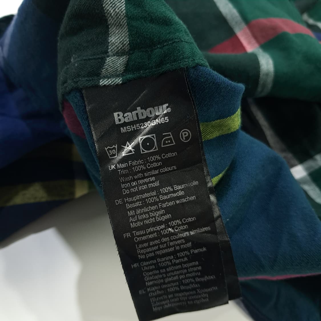 CN676 XL 바버 클래식 블랙워치 타탄체크 플란넬 긴팔 셔츠 남방 상품이미지6