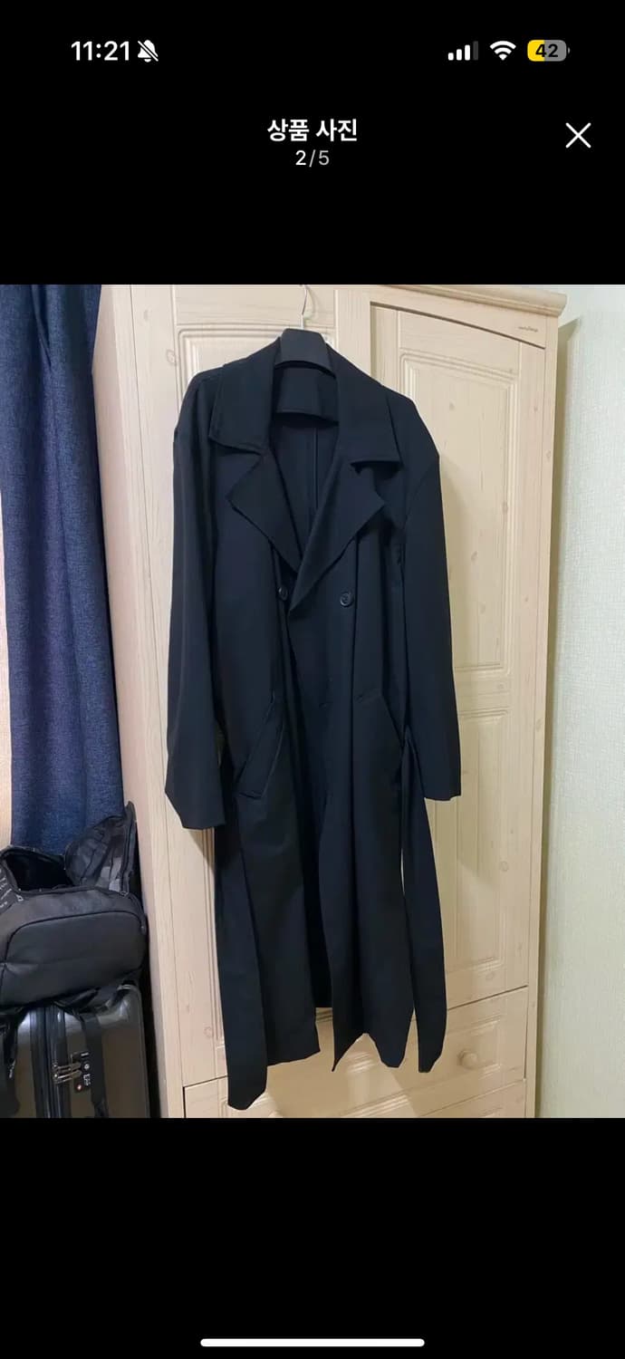 자라 블랙 롱 트렌치코트 XL 상품이미지2