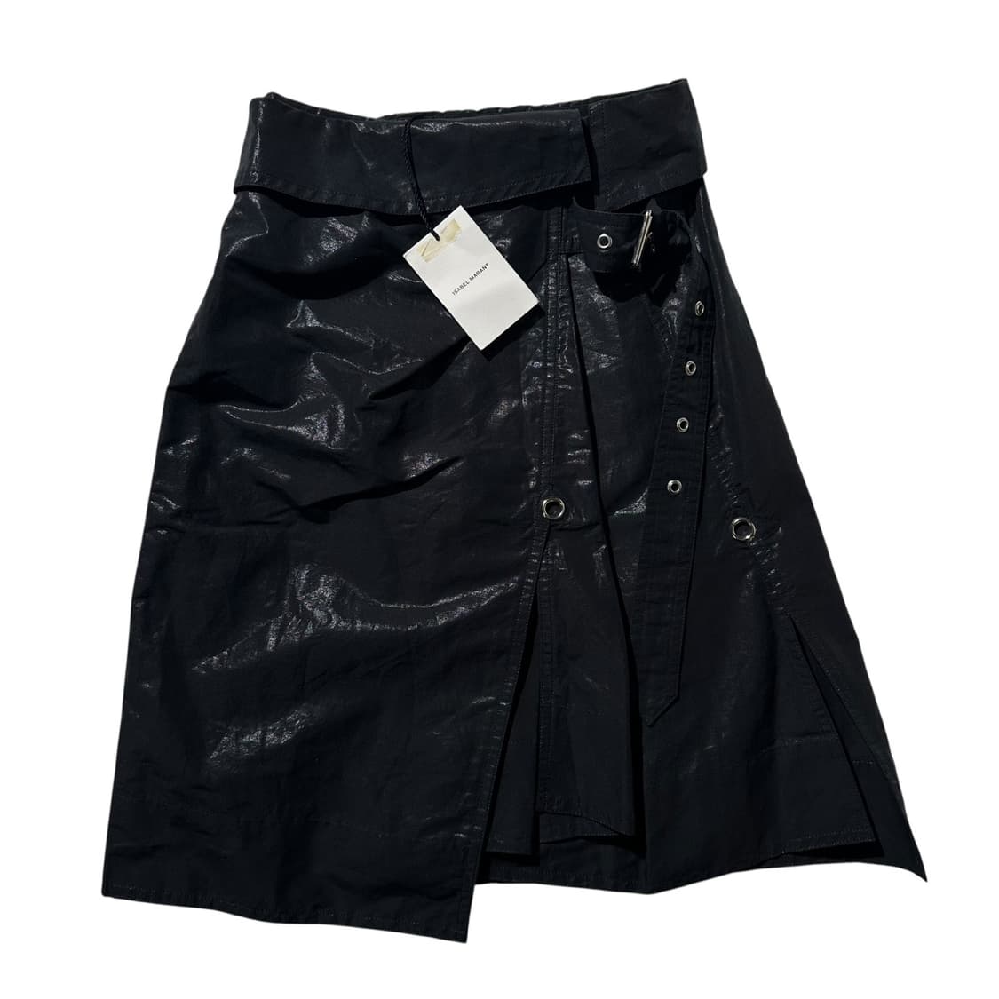 (새상품) 이자벨마랑 코티드 린넨 코튼 벨티드 랩 스커트 상품이미지1