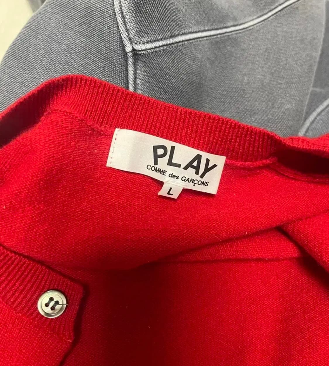 꼼데가르송 레드가디건 L 상품이미지4