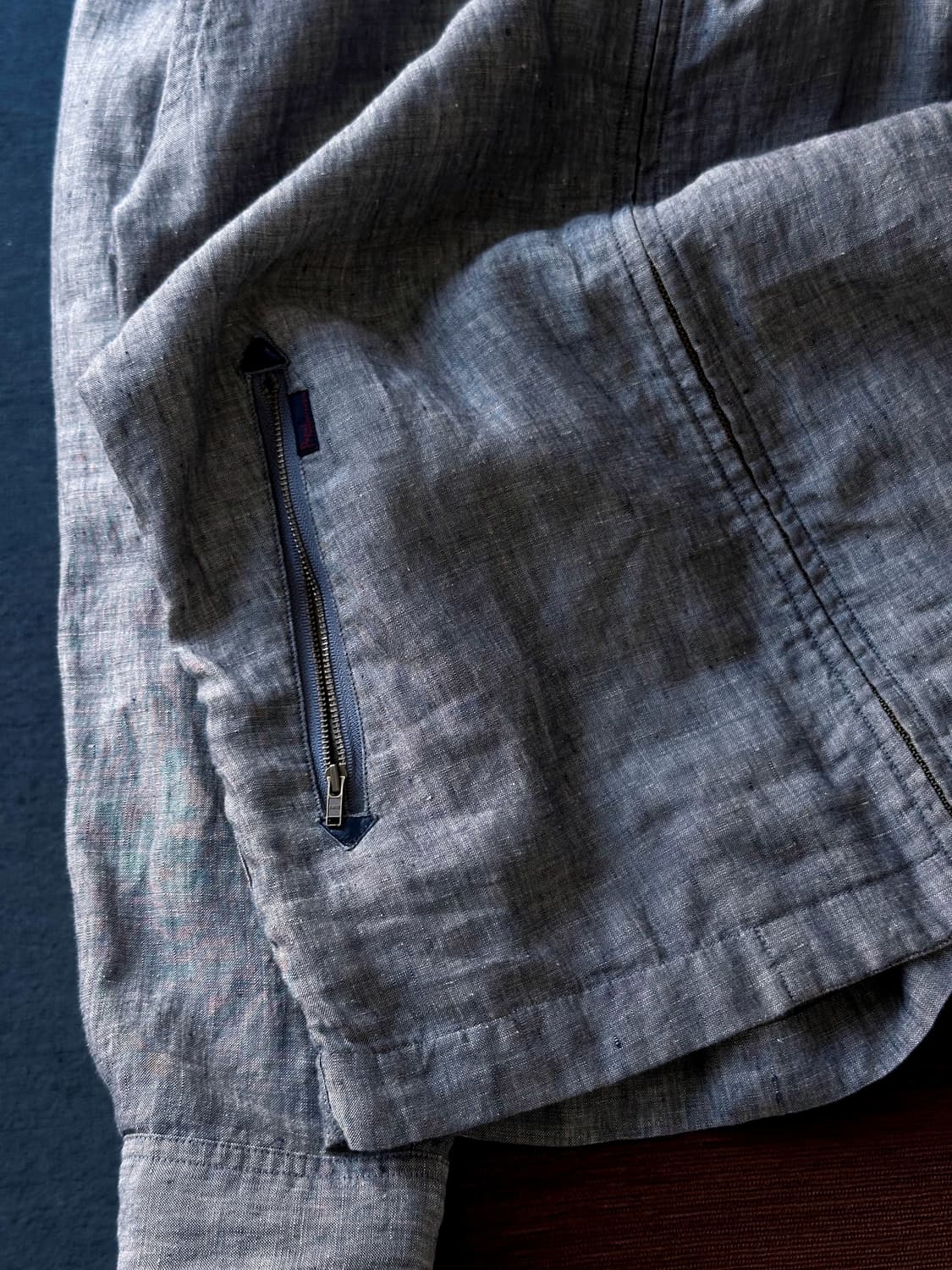 Chambray cotton design hooded parka 상품이미지3