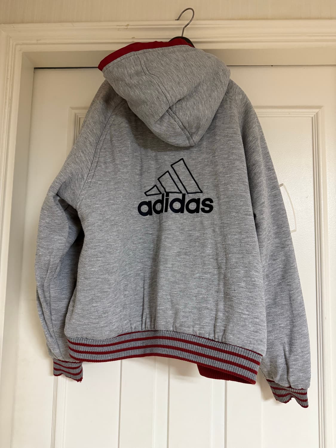 아디다스 90s 올드스쿨 리버시블 빅 로고 점퍼 L (착샷o) 상품이미지7