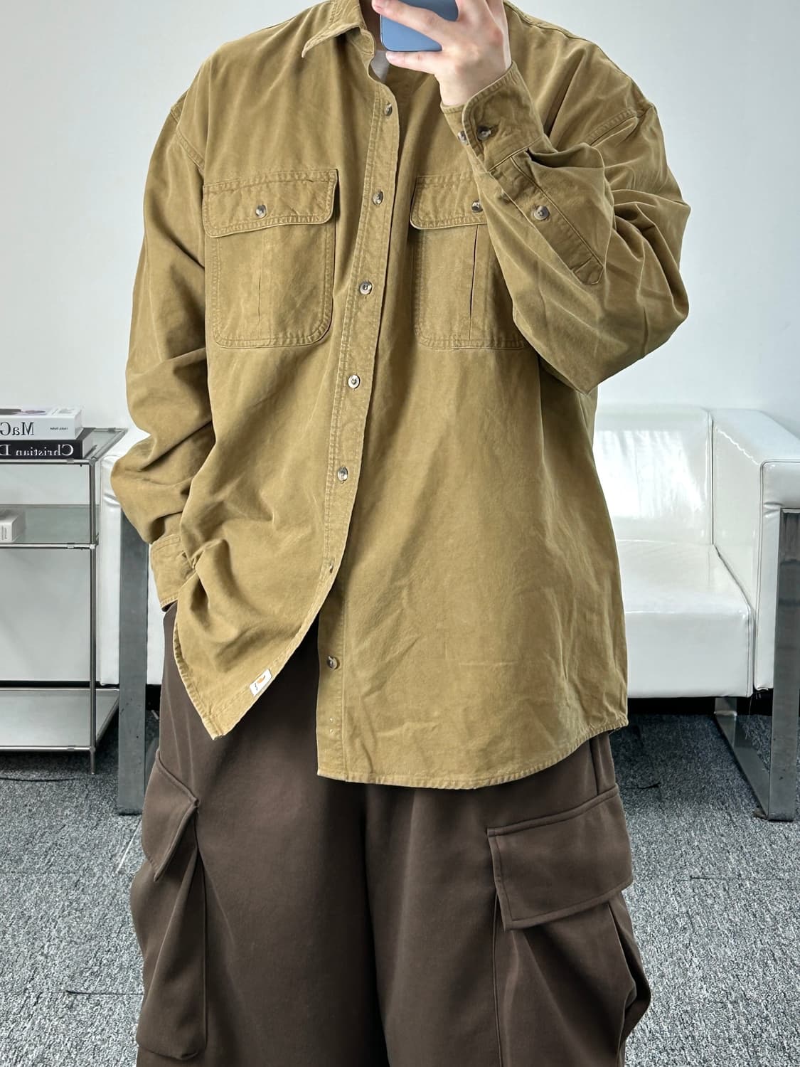 칼하트 브라운 더블포켓 워크셔츠 L 상품이미지2