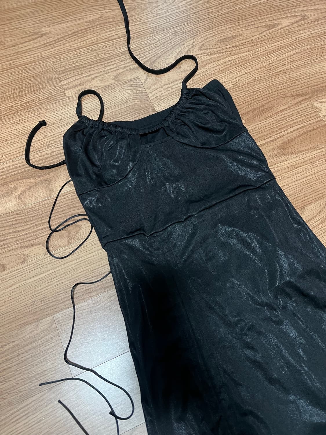 쓰리타임즈 샤인 드레스 블랙 상품이미지3