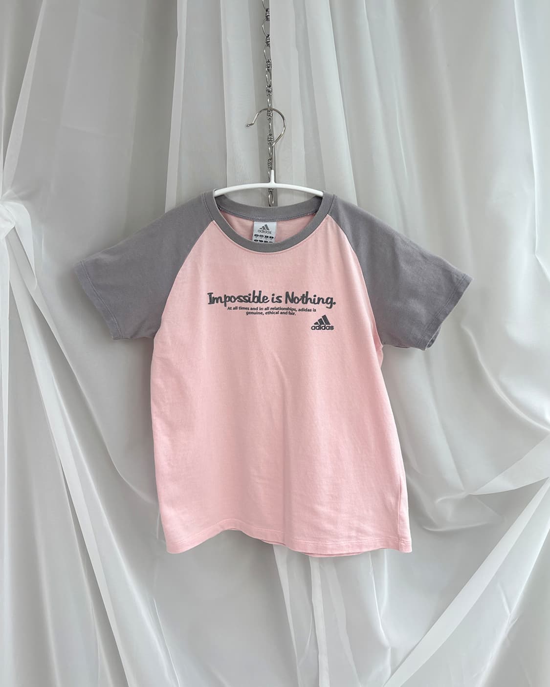 Adidas pink grey raglan t-shitt 상품이미지1