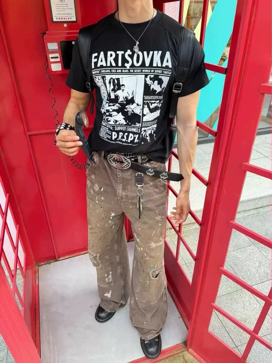 B.access Vintage Leather Logo Belt  상품이미지5