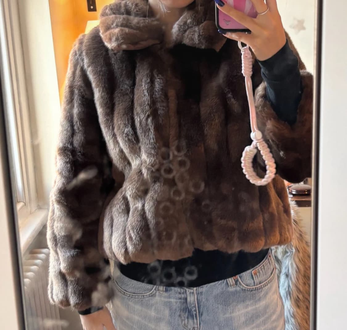 브라운 숏 퍼자켓 상품이미지2