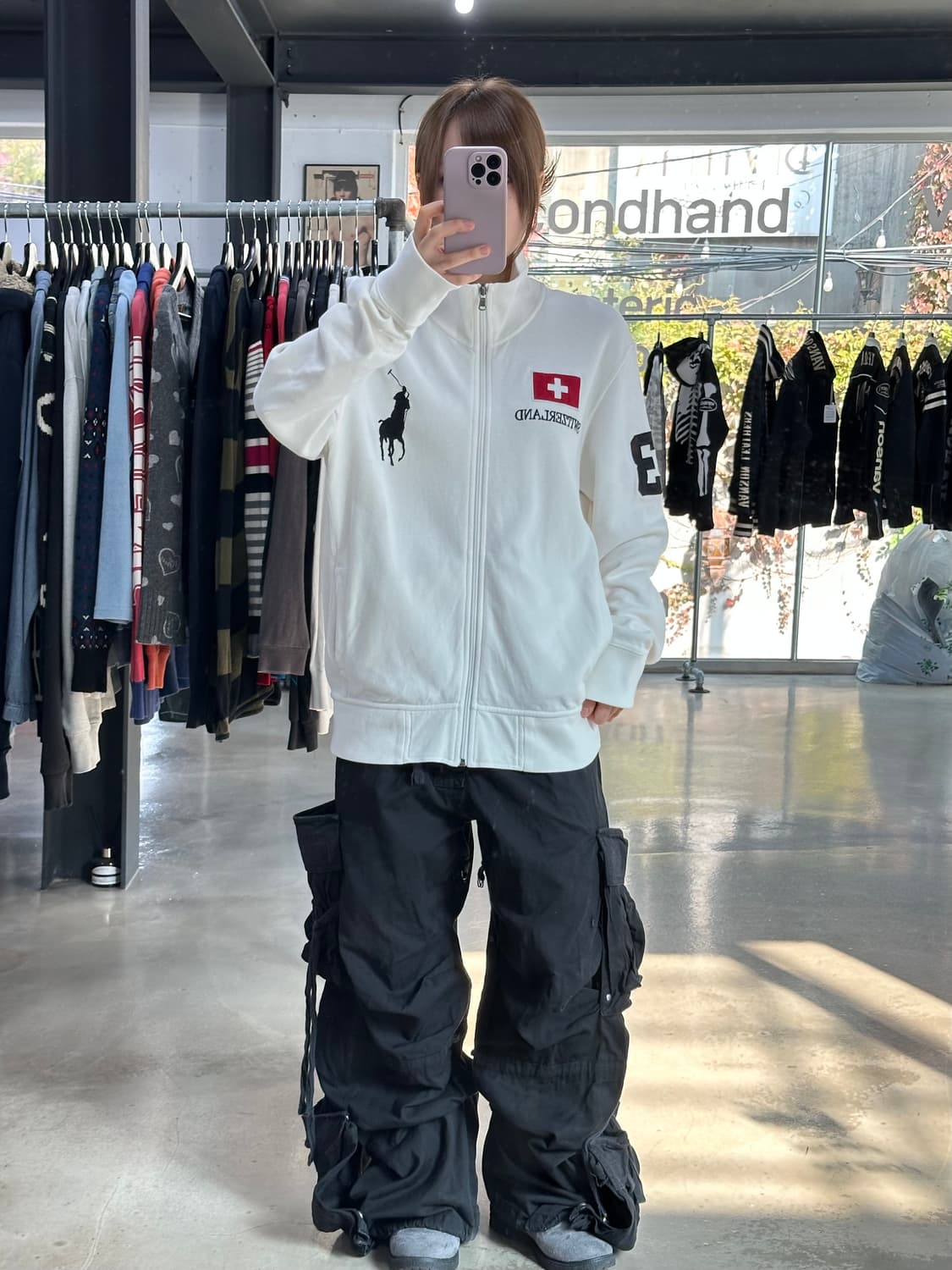 폴로랄프로렌90s 스위스 빅포니 넘버링 져지집업 화이트 상품이미지3