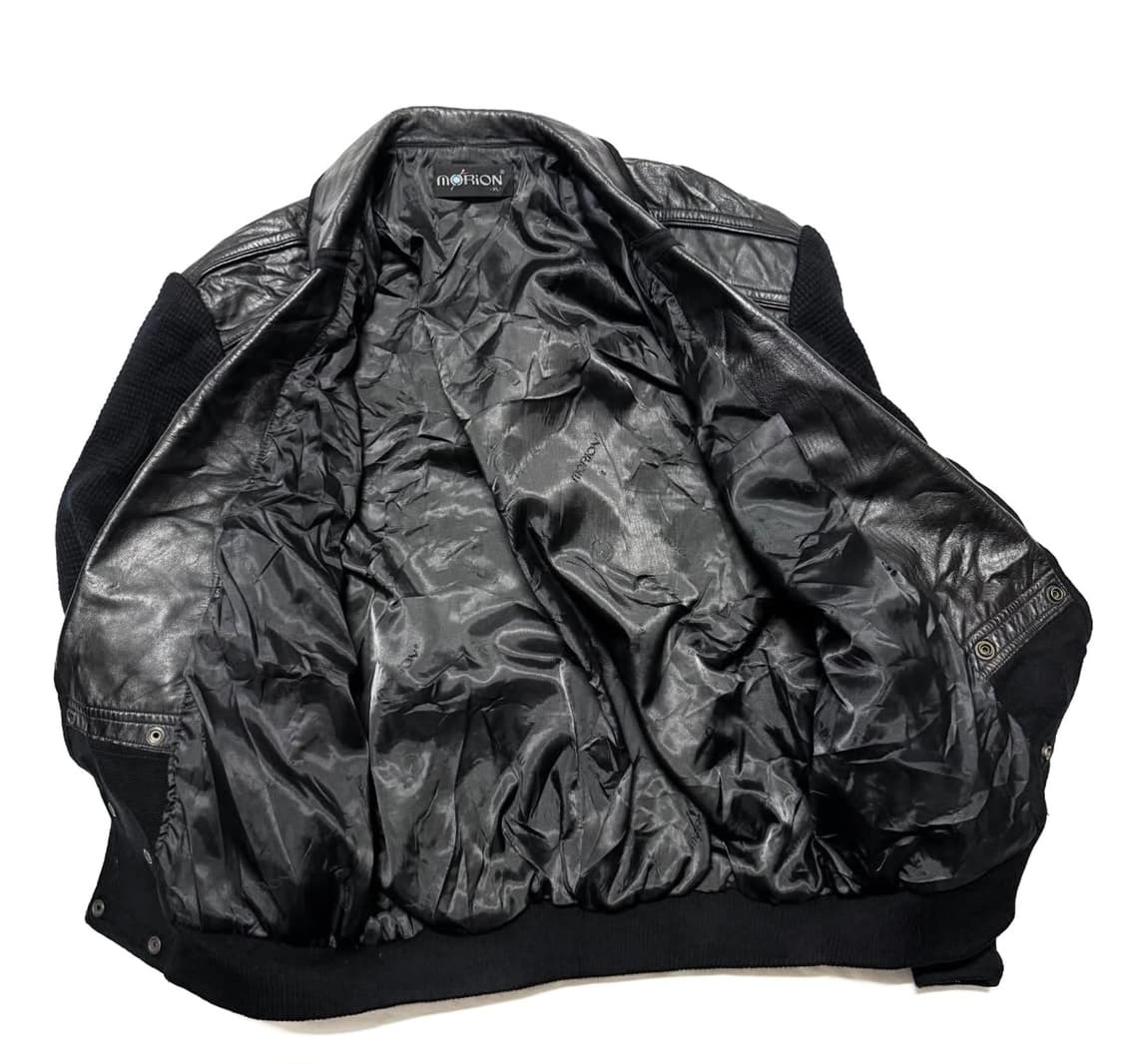 Morion - 레더 믹스드 자켓 상품이미지4