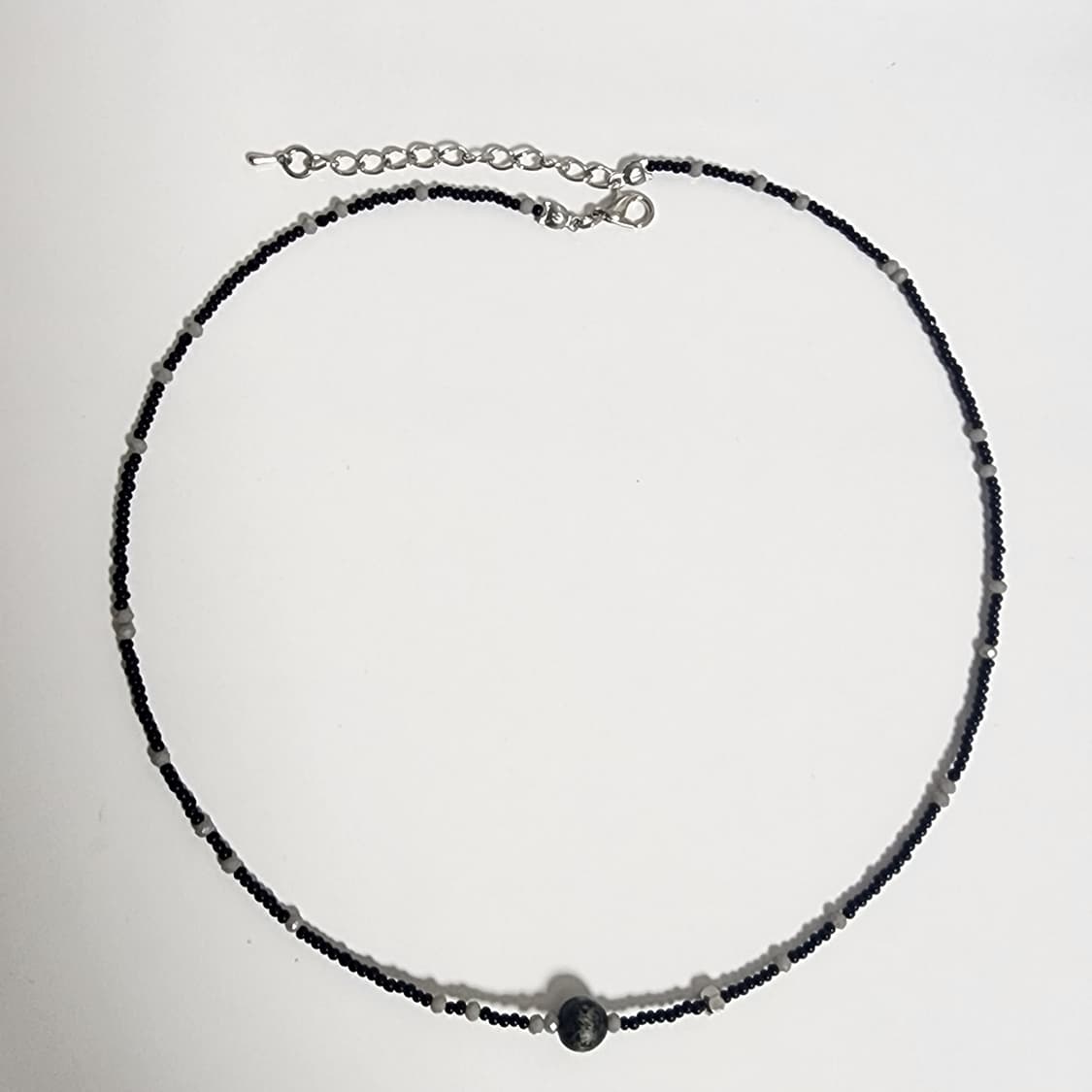 남자 그레이 원 포인트 목걸이 상품이미지1